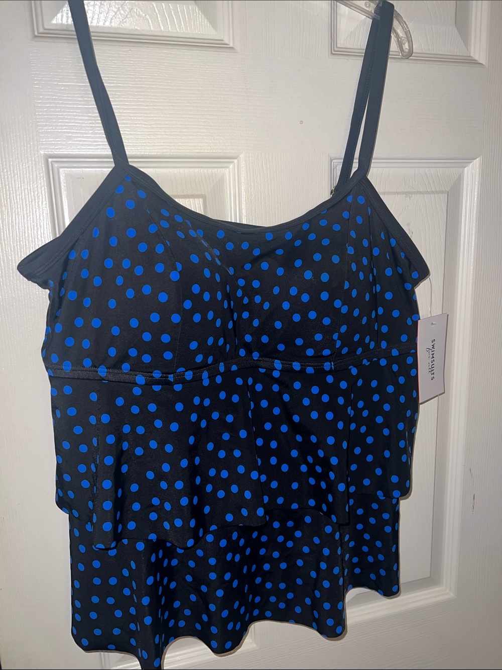 New Swimsuits for All. Polka Dot Tiered Ruffle Tankini Top Dot size 20